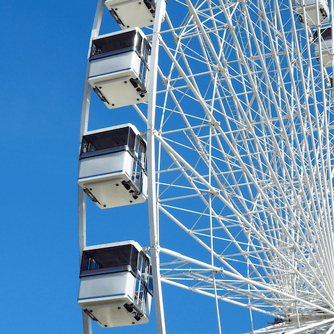 Give the Ferris Wheel a whirl, just a short stroll away along the seafront