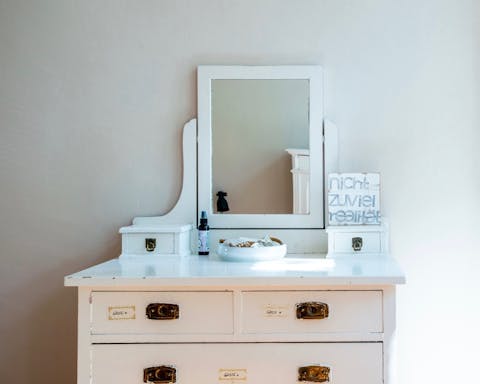 This elegant vanity table