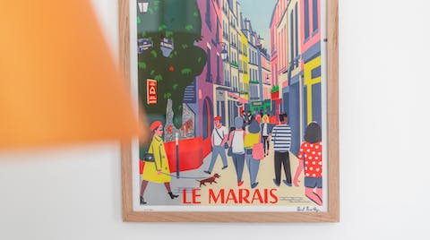 Admire the bold prints of iconic Paris locales