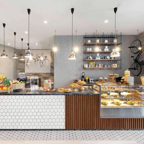 Start the day with breakfast from the bike-themed café
