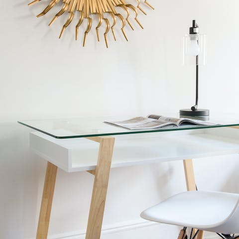 The Scandi-influenced glass desk