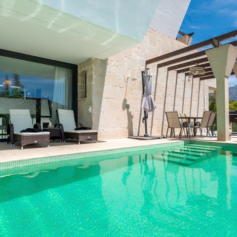 Cool off from the Marbella sun in the spacious private pool
