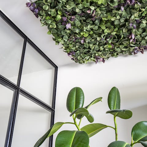 This playful ceiling garden