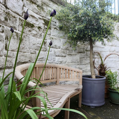 Enjoy some fresh air on the courtyard patio