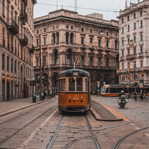 Jump on a Tram Turistico and take a tour of Milan's most famous sites