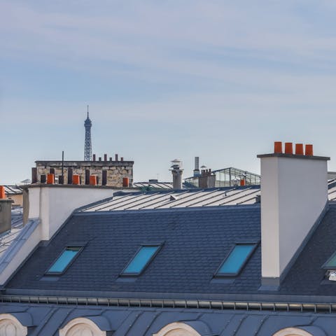 Take in a view of the Eiffel Tower from your attic window