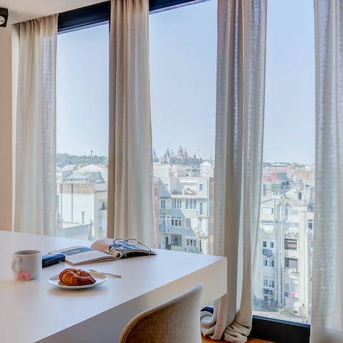 Admire the views over Barcelona from the floor-to-ceiling windows
