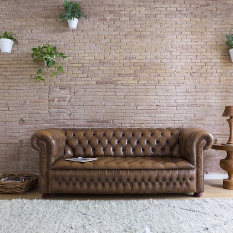 The cool exposed brick wall