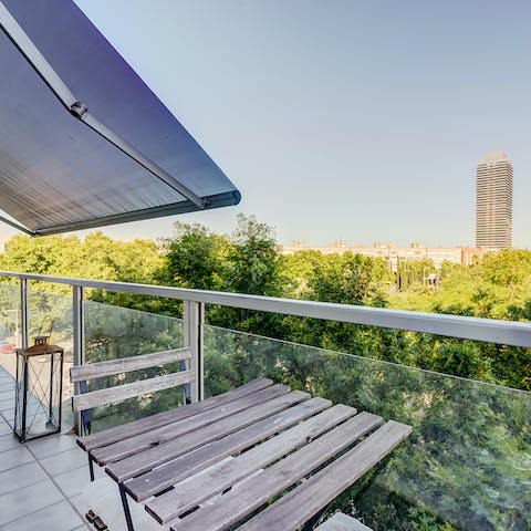 Head out onto one of the home's two balconies and drink in the stunning view