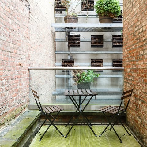 Three private patios in total