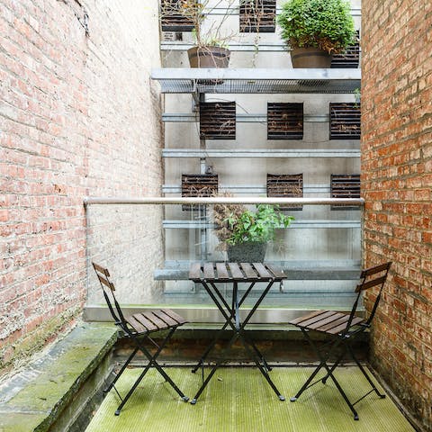 Three private patios in total
