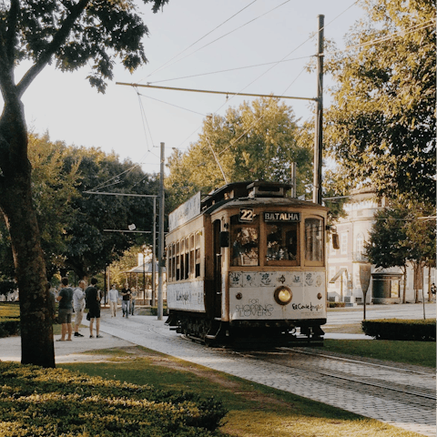 Enjoy an atmospheric tram ride through the historic streets