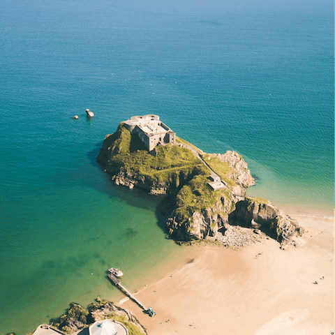 Explore Tenby North Beach, just a ten-minute drive away