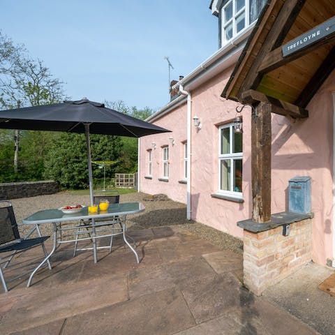 Start mornings with a coffee on the sunny patio