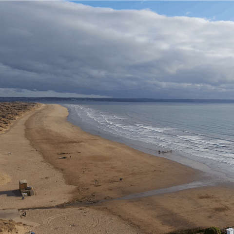 Spend a day by the sea at Saunton Sands, just under ten minutes away by car
