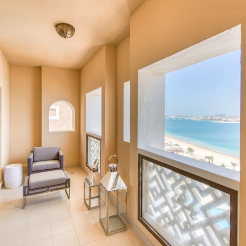 Enjoy the glorious sea views from the balcony