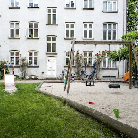 The child-friendly backyard