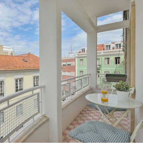 Chill out over breakfast on the serene and stylish balcony