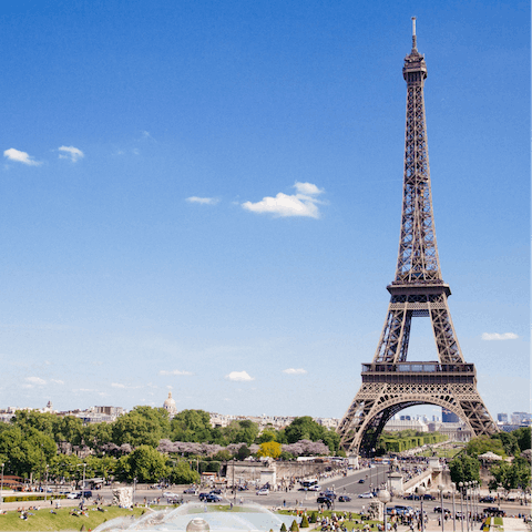 Stop by the Eiffel Tower as you explore the delights of Paris
