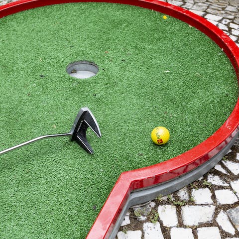 Practice your swing on the mini golf course