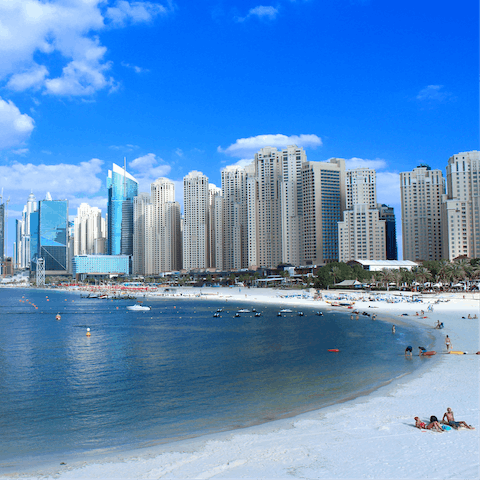 Find yourself a sandy spot along Jumeriah Beach for the afternoon, just a short drive away