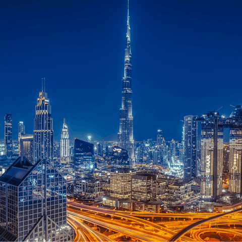 Head into the heart of Dubai  – the Burj Khalifa is just a 20-minute drive