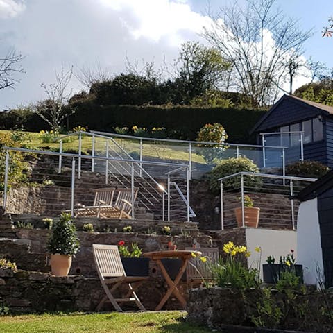 Enjoy picturesque views over the River Dart from the elevated terrace