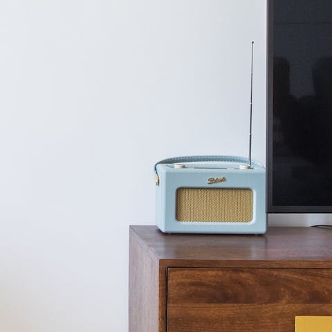 Play some music in the morning on the vintage radio
