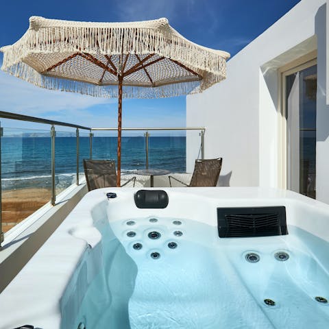 Unwind in a Jacuzzi on a private balcony