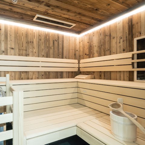 Unwind in the home's own sauna