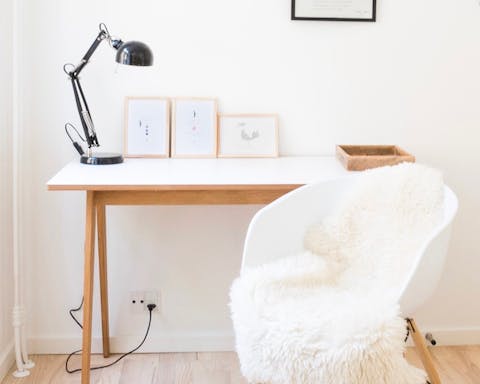 The cosy desk spaces in both bedrooms
