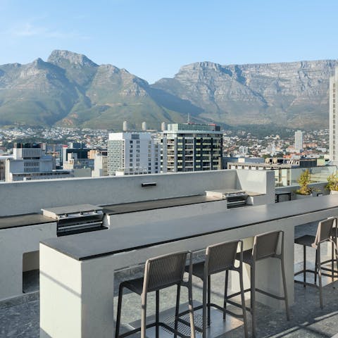 Admire the Table Mountain views from the communal barbecue area