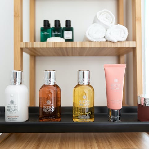 Quality toiletries to feel pampered