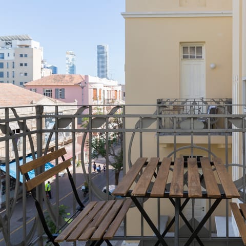 Get some fresh air on one of two balconies