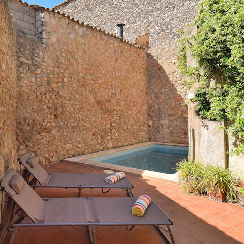 Cool off from the Balearic sun in the private pool
