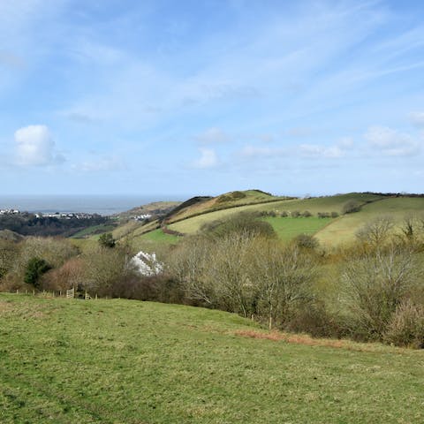 Admire the rolling hills and sea views from your terrace