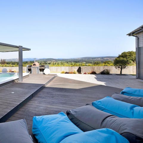 Lounge outside on the deck on sunny days