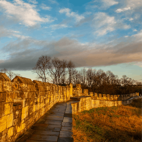 Trek along the ancient City Wall Trail, a nine-minute walk from home