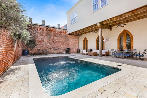 Cool off from the baking Louisianan sun in your glistening seawater pool