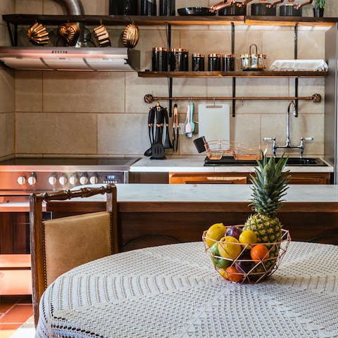 Cook up a storm in the well-equipped kitchen and share your feasts at the dining table