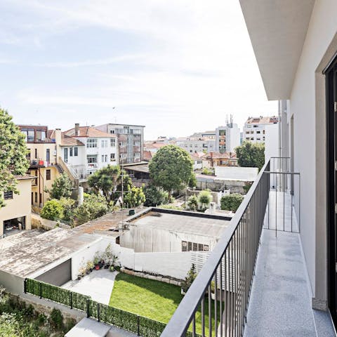 Sip coffee on the balcony in the morning as you plan your day in Porto