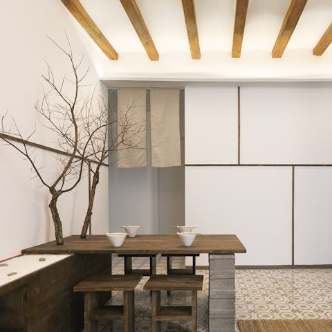 Admire the delicate Japanese interiors throughout the home