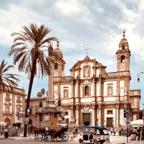 Reach the historic city of Palermo in one hour and ten minutes by car