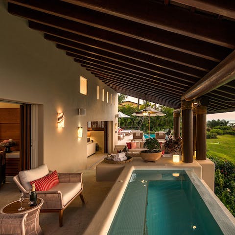 Enjoy a jacuzzi session in the master suite's private plunge pool