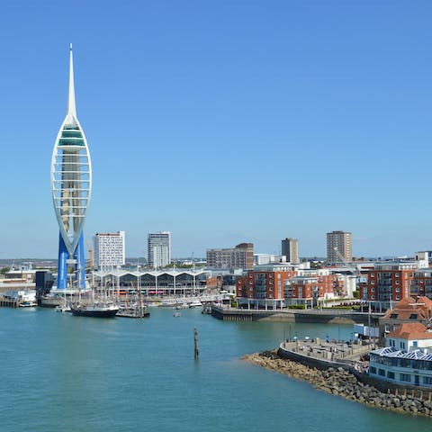 Go out and explore Portsmouth – Gunwharf Quays is a fifteen-minute walk away