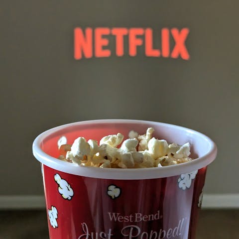 Chow down on popcorn while watching a film in the cinema room