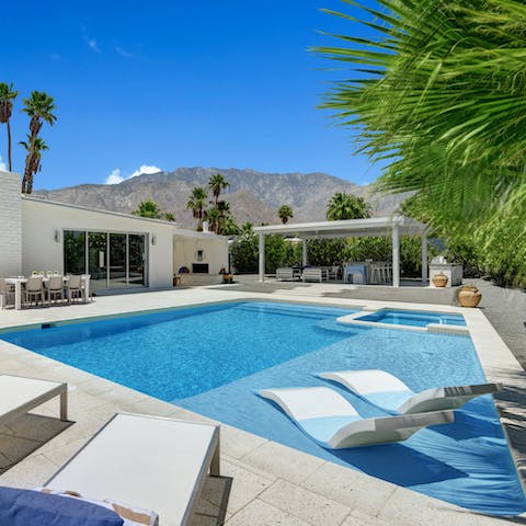 Gaze over the mountains and feel the spirit of renewal from the pool