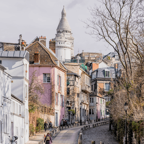 Traverse the colourful streets of Montmartre, right on your doorstep