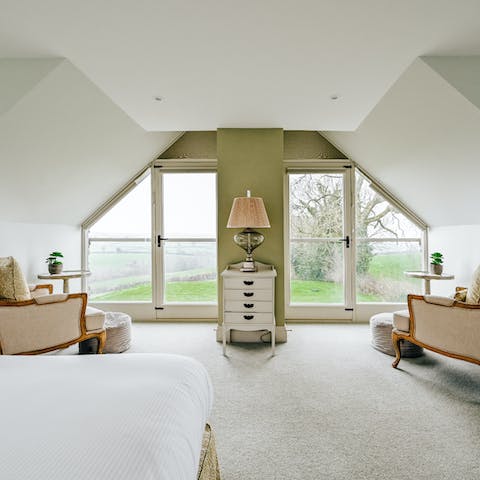 Wake up to inspiring countryside views each morning