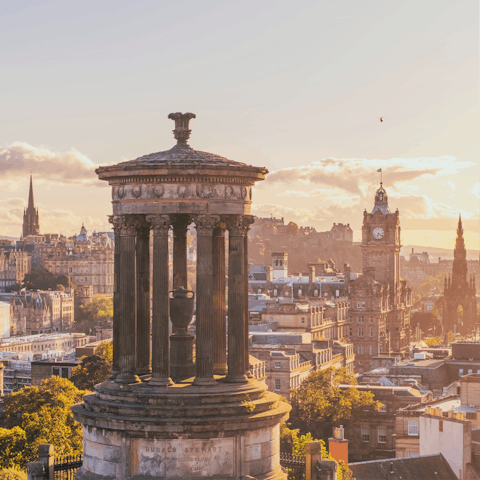 Take a day trip to the city of Edinburgh, just an hour from home by train